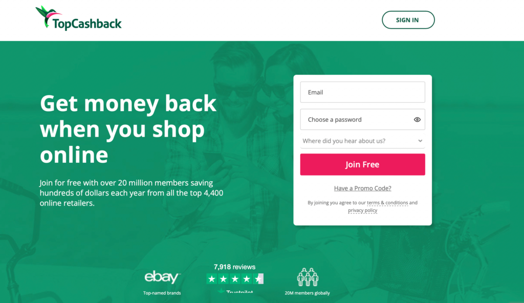 topcashback PayPal money without surveys