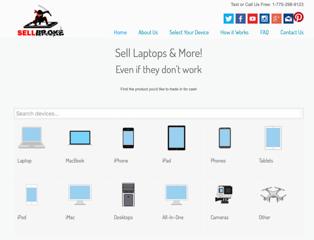 Sell used electronic device on sellbroke