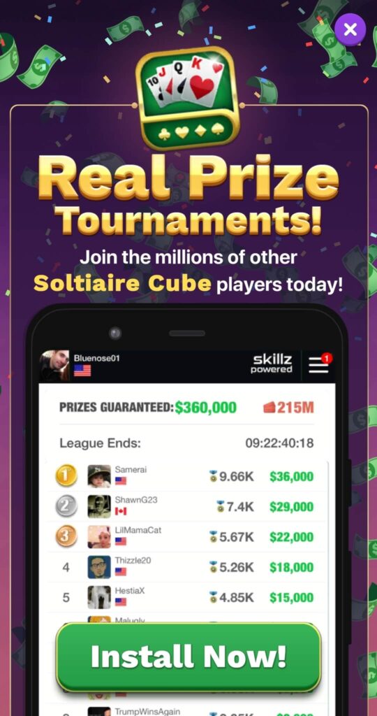 solitaire cube game rewards