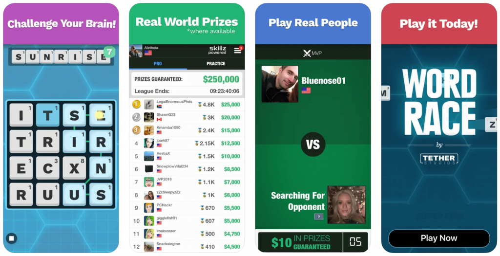 word race game for money