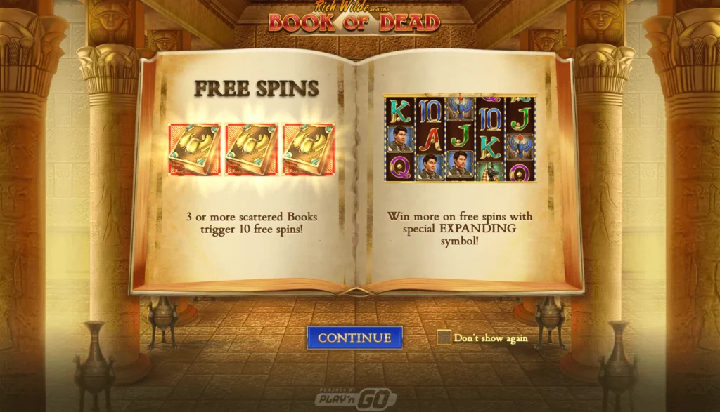 free spins on book of dead slots