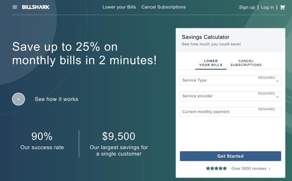 Billshark money saving app