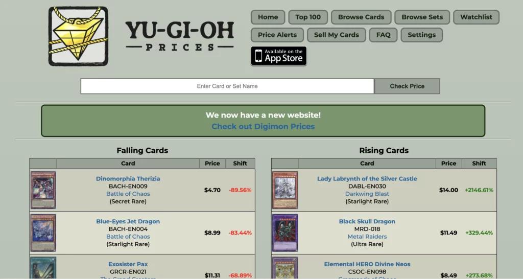 Yugioh prices