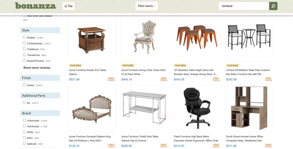 Bonanza app for selling old furniture