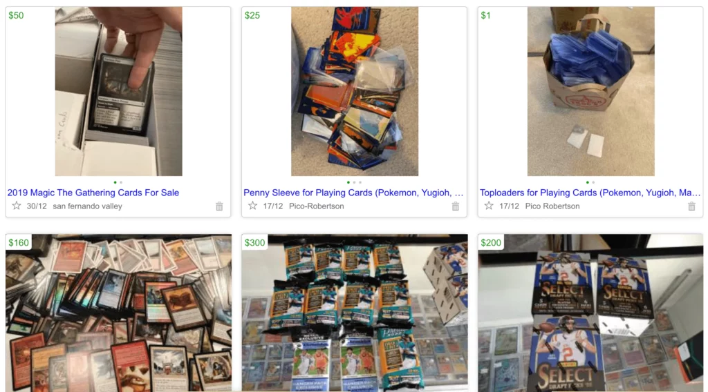 Craigslist magic cards selling