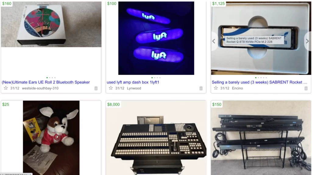 Craigslist selling old electronics