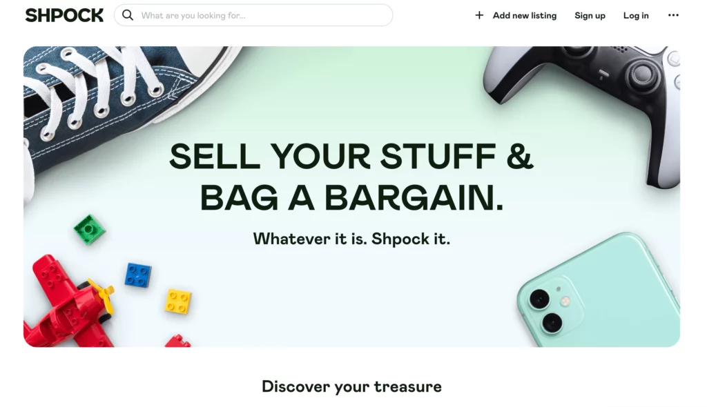 Shpock website for selling shoes
