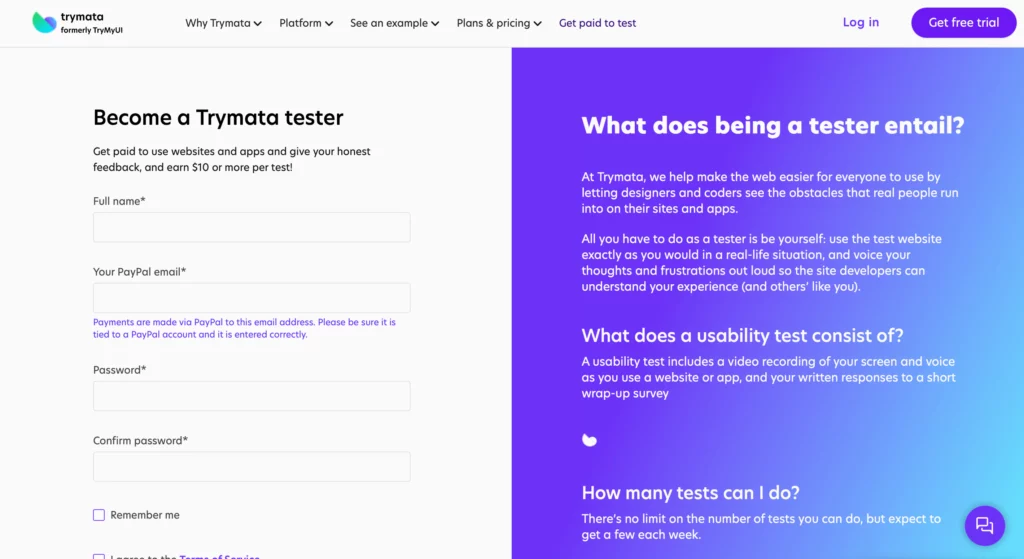 Trymata website testing jobs