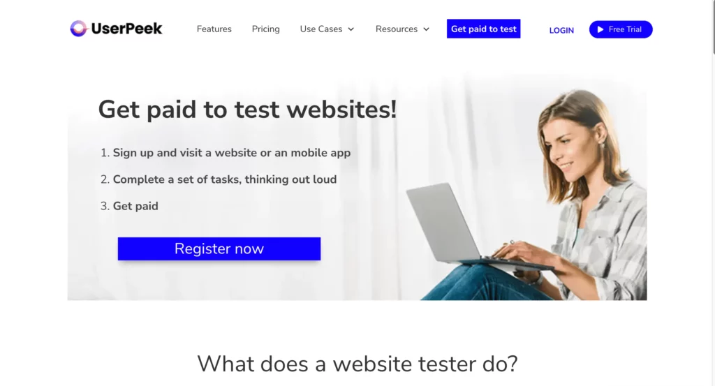 Userpeek website tester