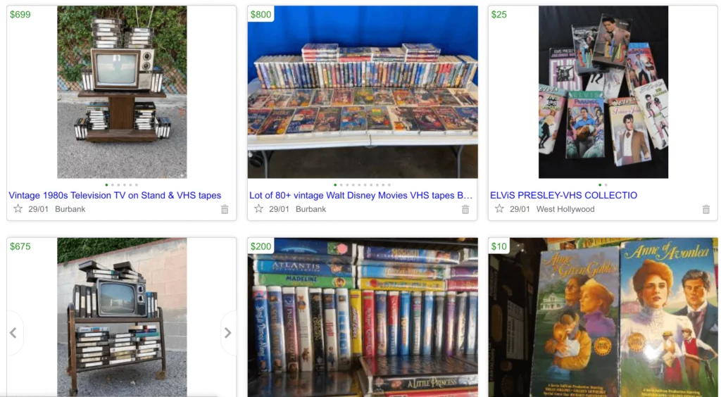 Find local VHS buyers near you through Craigslist
