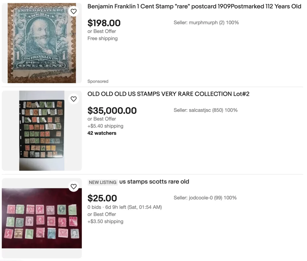 eBay for selling old stamps