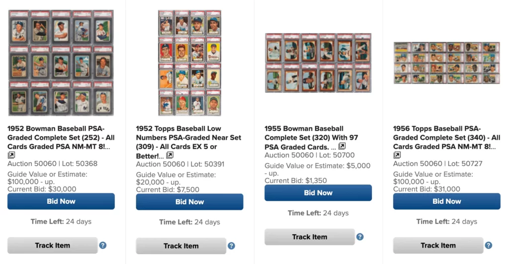 heritage auction for selling high value baseball cards