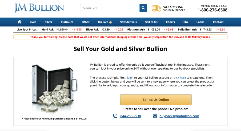 JM bullion to sell old coins for cash