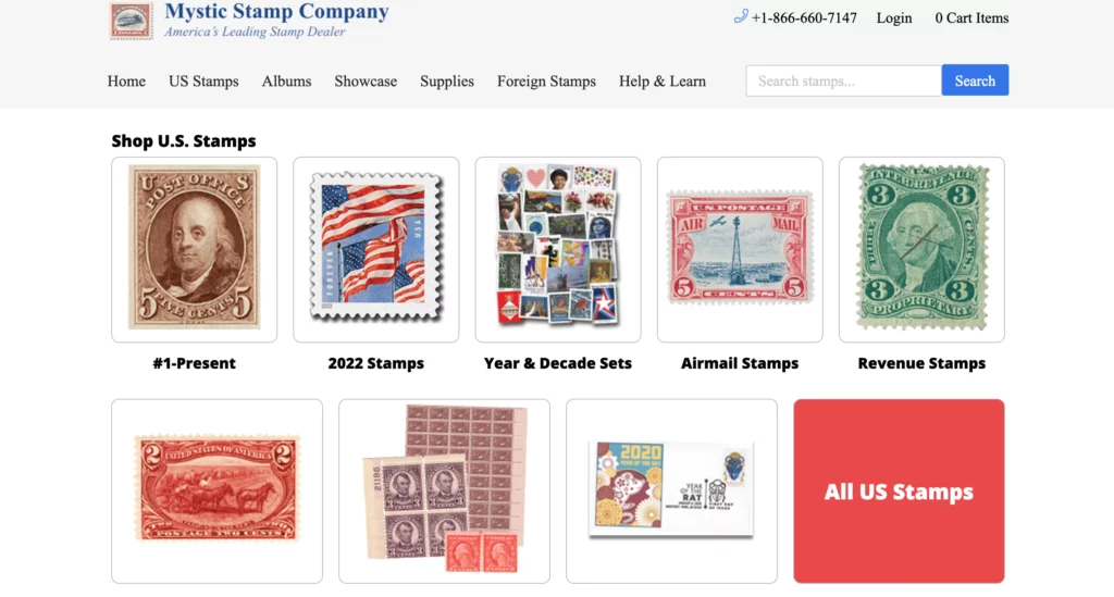 Mystic stamps fro selling old stamps