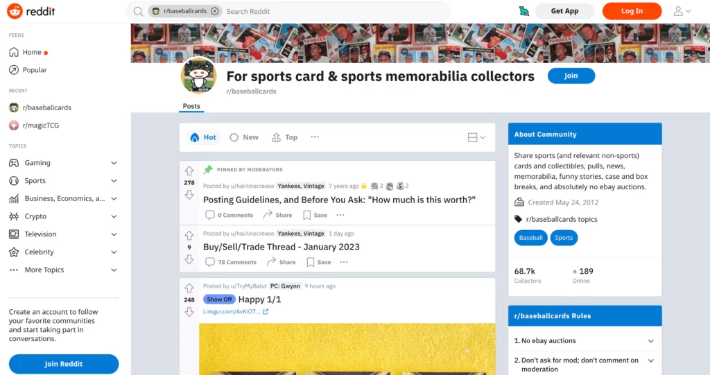 reddit baseball selling forum