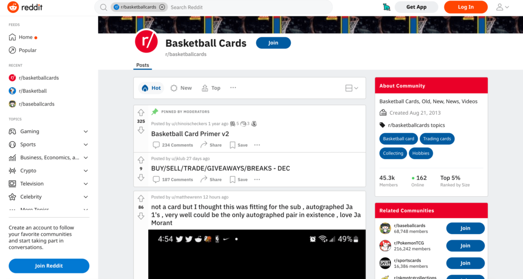 Reddit basketball card selling