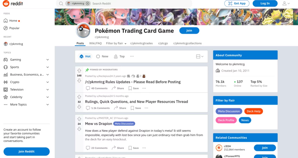 Reddit groups for selling Pokemon bulk