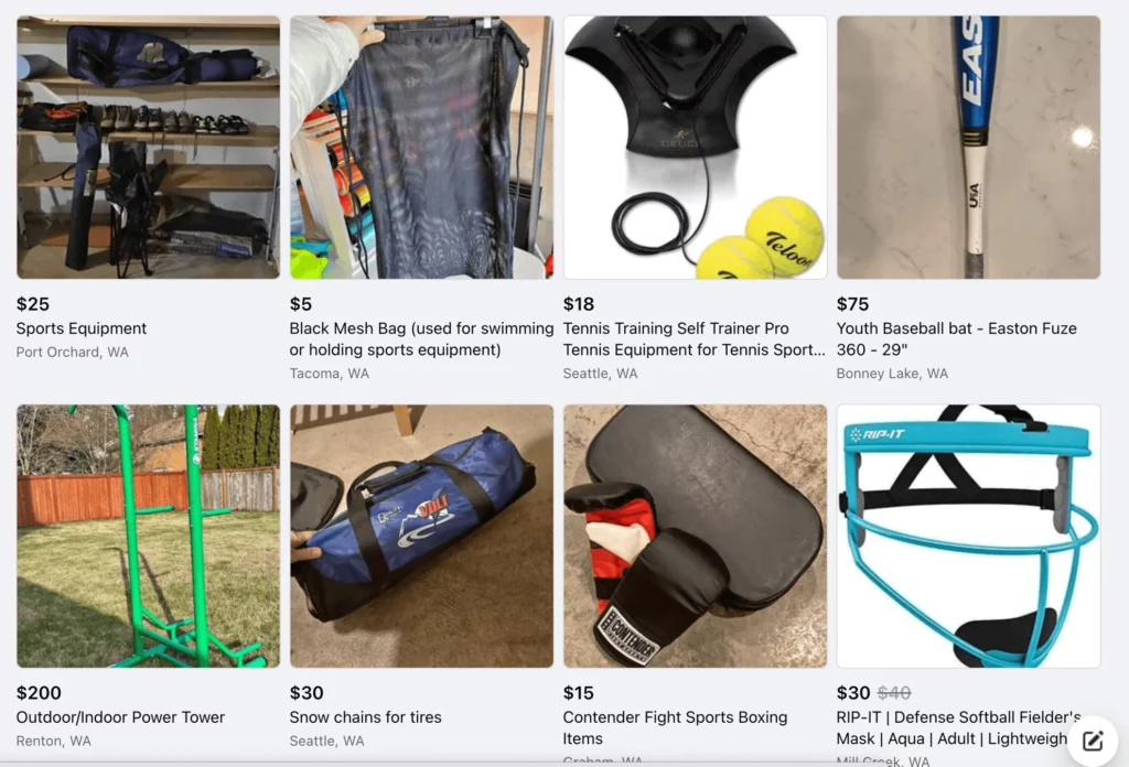 Facebook groups for selling used sports gear