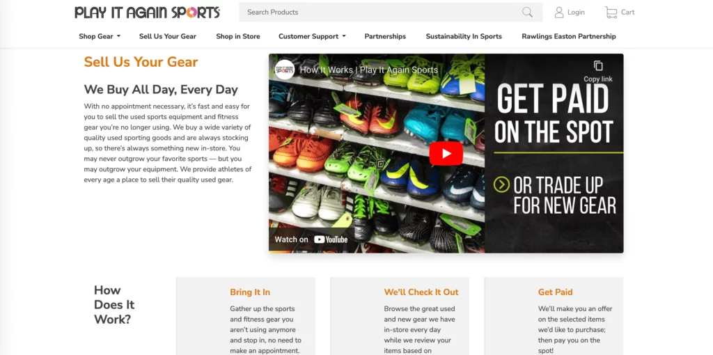 Trade sports gear at play it again sports
