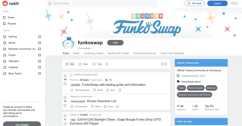 Reddit for funko swapping