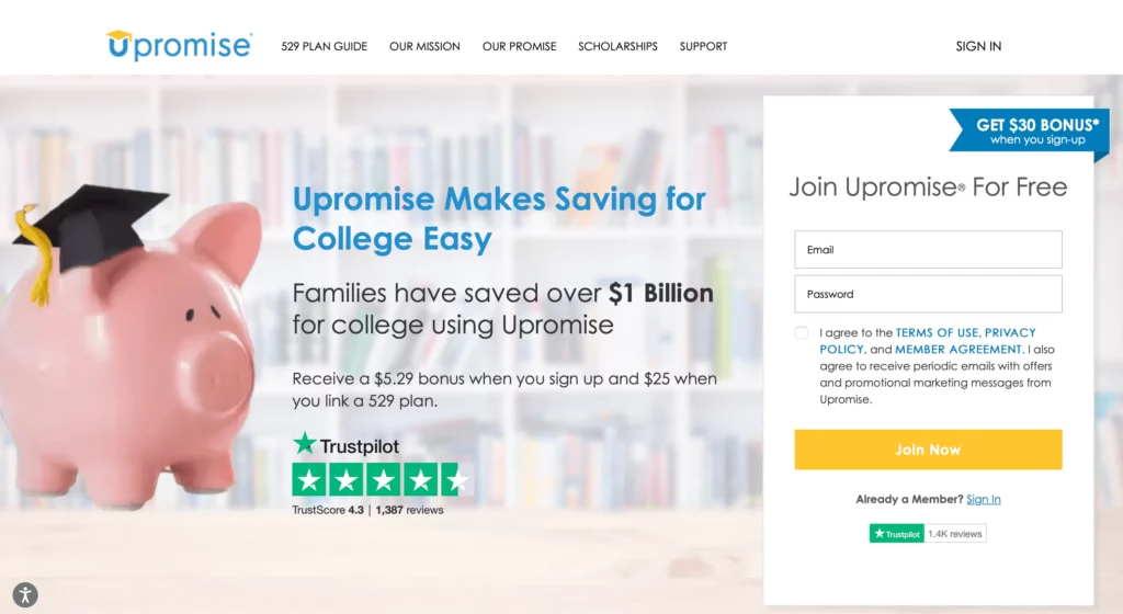 upromise app that give you free money for signing up