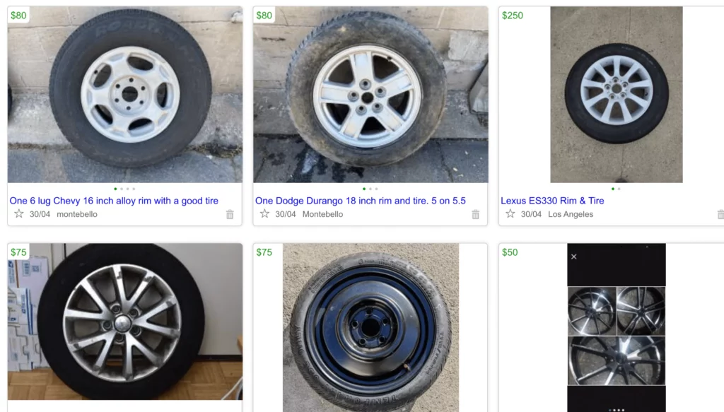 sell rims of craigslist