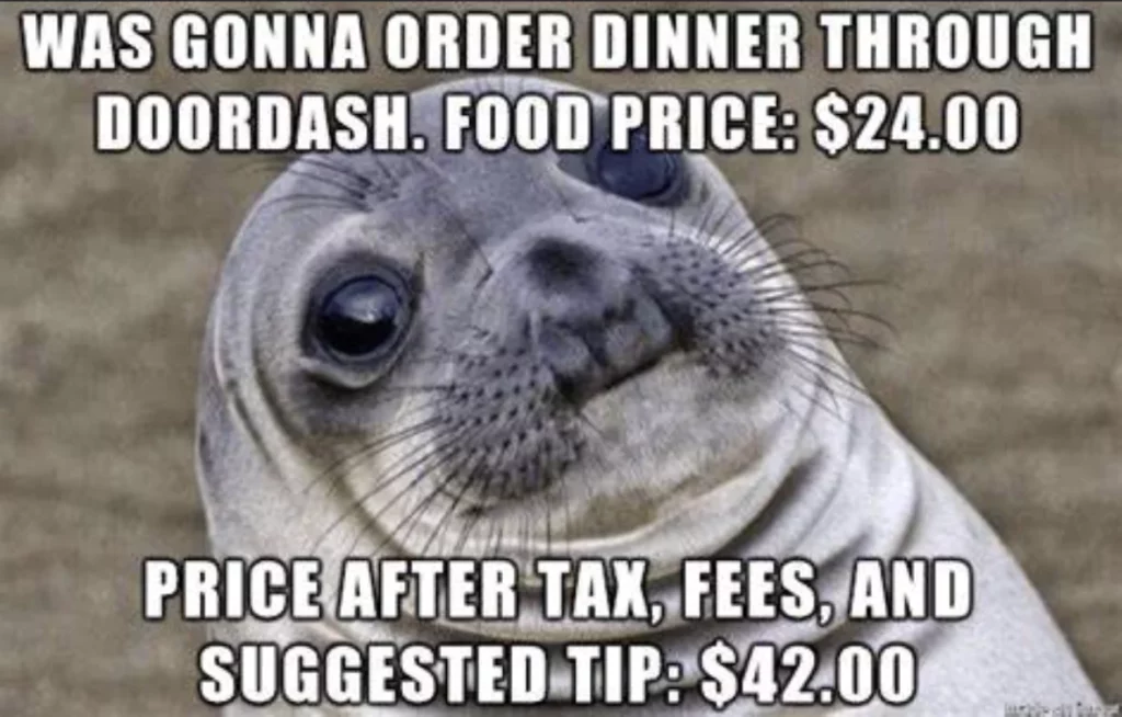 doordash pricy food meme