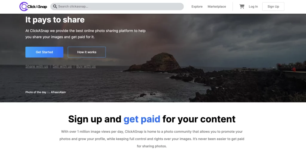 ClickaSnap, Online Photo Sharing Platform, Share and Earn