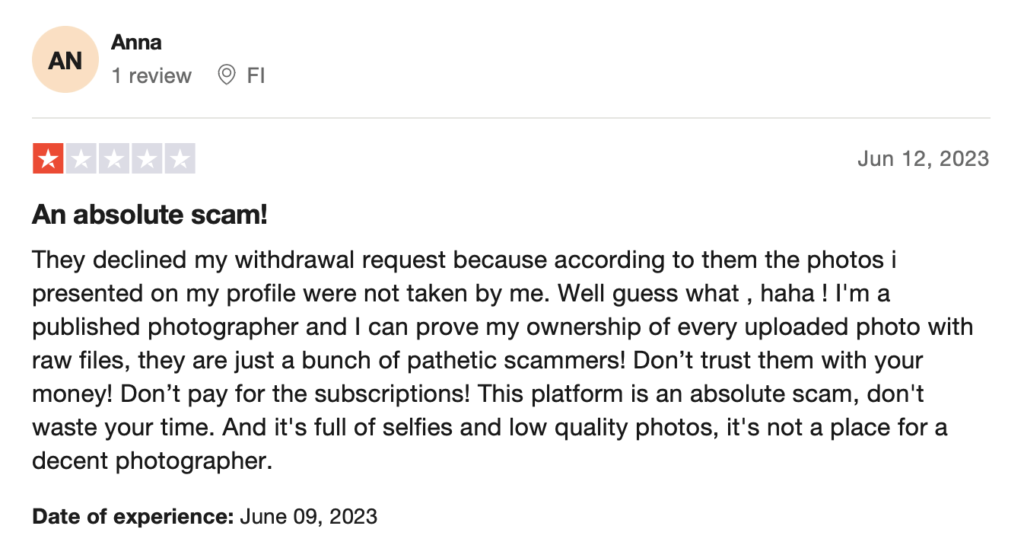 Clickasnap negative review 1