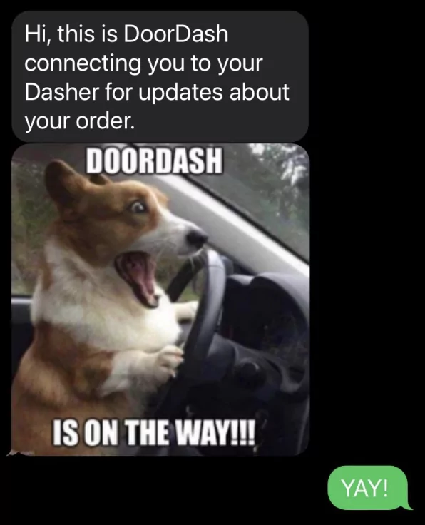 GETTING YOUR FOOD DOORDASH MEME