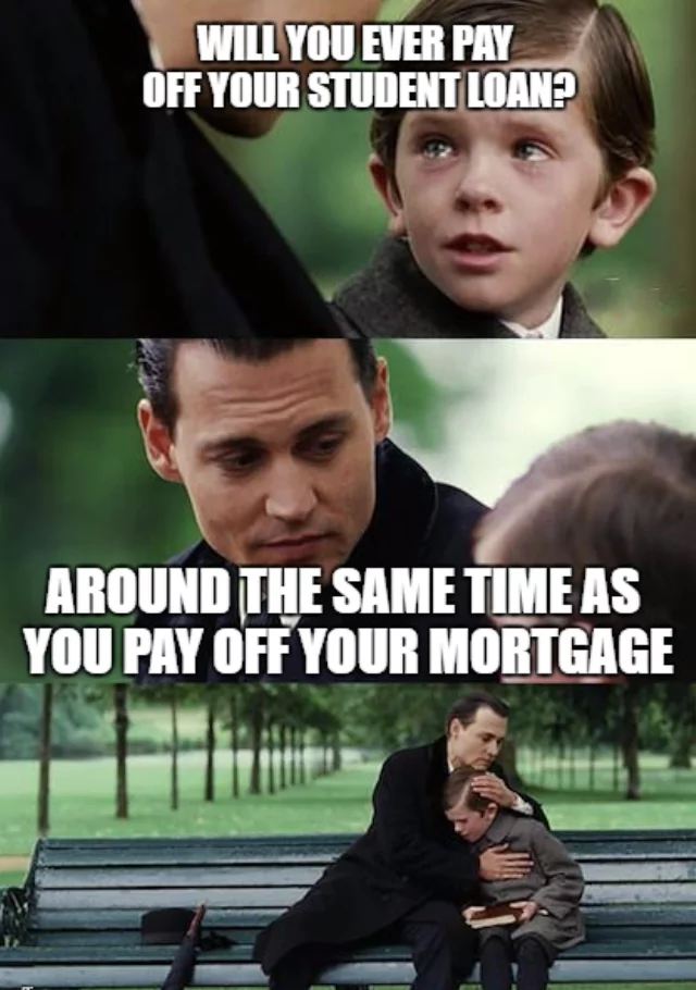 will you ever pay your student loans, around the same time as you pay off your mortgage