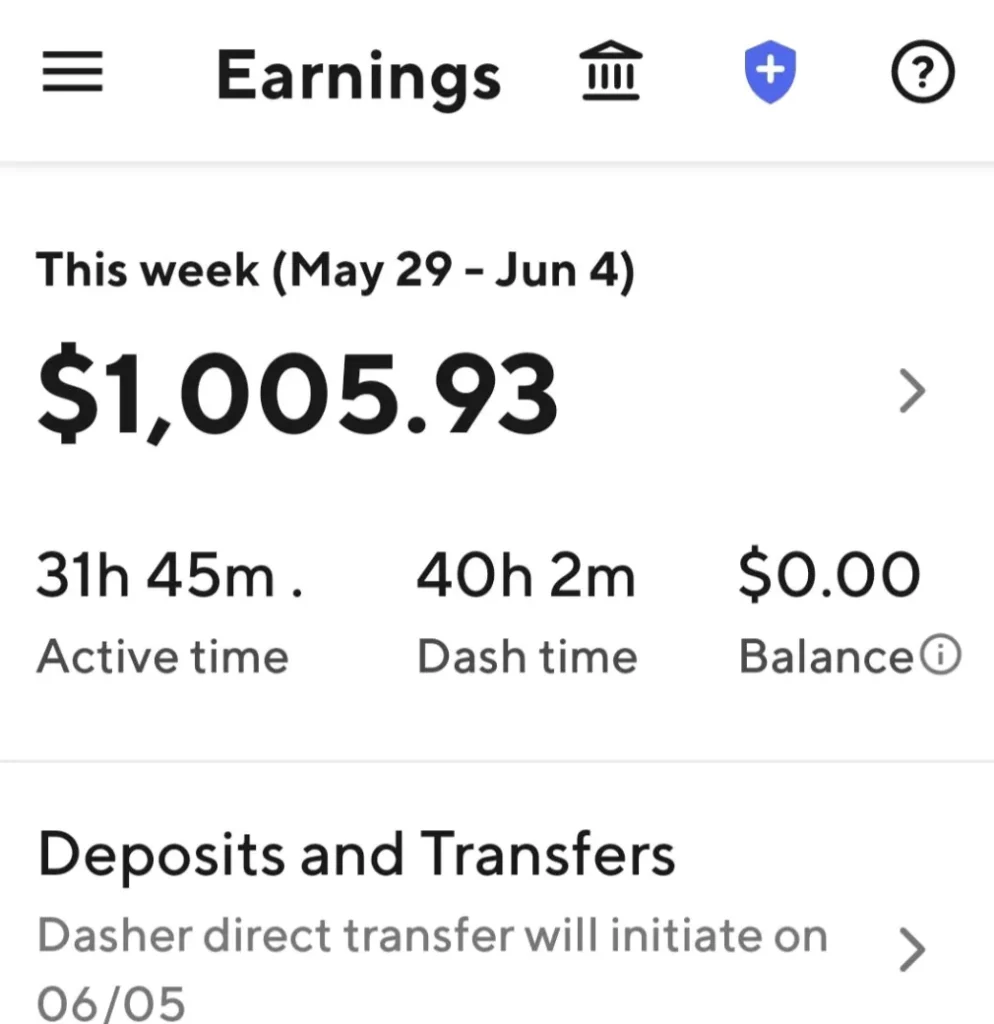 Doordash $1k a week