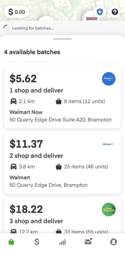 instacart orders screen