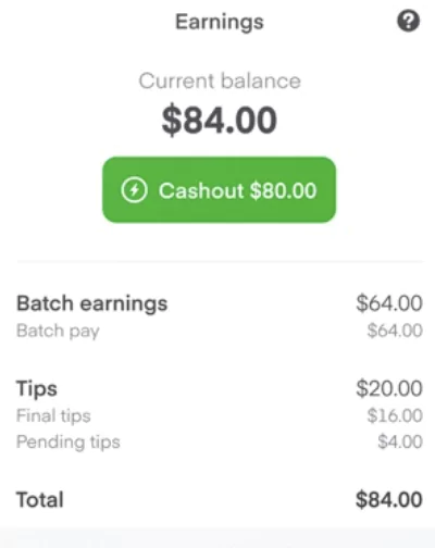 Inctacart instant cashout screenshot