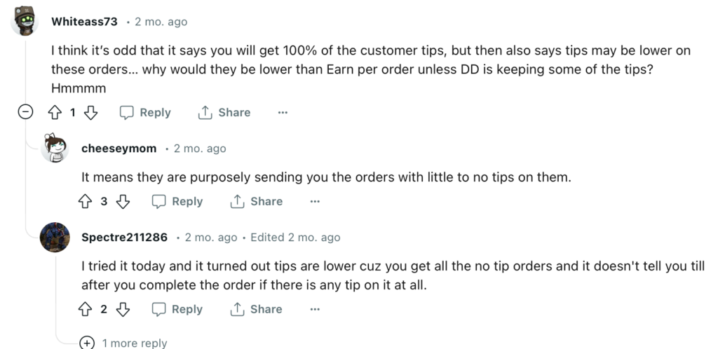 sending no tip orders